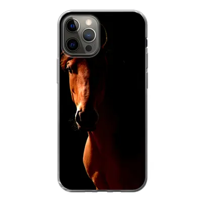 Produktbild von MuchoWow® Handyhülle Schutzhülle Hülle für iPhone 12 Pro Pferd - Licht - Porträt Silikon Softcase Handy Hülle - Abdeckung
