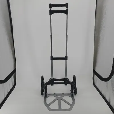 Immagine prodotto di Carrello a mano Meister - Portata 80 kg - Montascale 3x3 - Pieghevole con ruote - Maniglia tripla regolabile in altezza - In alluminio / Carrello a mano per scale / Carrello da trasporto / 8985840