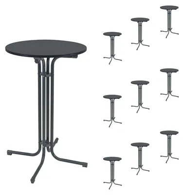 Produktbild von 10x Stehtisch klappbar Ø 70 cm Höhe 110 cm Stahl Gastrotisch Partytisch Bistrotisch in Anthrazit
