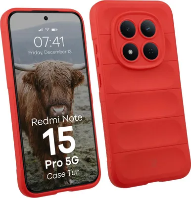 Produktbild von Robuste Handyhülle für Xiaomi Redmi Note 15 Pro 5G, Bizon Case Tur, Rot