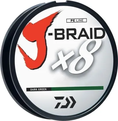 Image de DAIWA J-Braid X8, 3000m, 0,24mm, 18,00kg / 39,68lbs, vert foncé, tresse de pêche, 12751-324