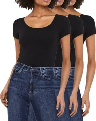 Produktbild von Vero Moda Damen Basic T-Shirts  3er Pack, 3x Black XS
