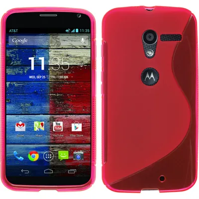 Produktbild von PhoneNatic Case kompatibel mit Motorola Moto X - pink Silikon Hülle S-Style + 2 Schutzfolien