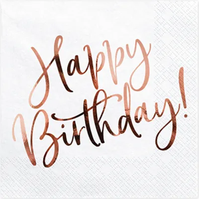 Produktbild von Serwetki Happy Birthday białe 33x33cm 20szt