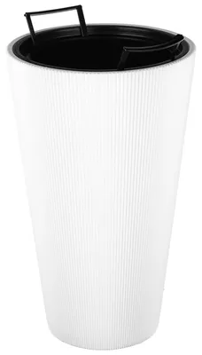 Obrázok produktu pre Plastový kvetináč – kvetináč s vložkou – moderný dizajn – reliéfny povrch – 49 x 29,5 cm – biely