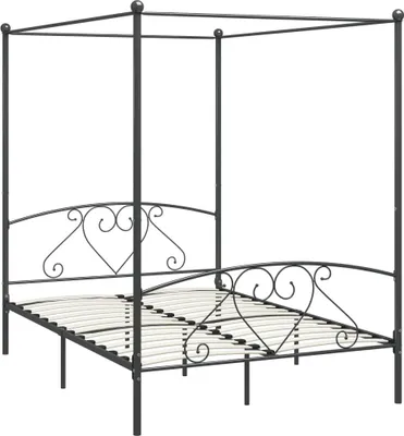 Immagine prodotto di Struttura letto a baldacchino in metallo grigio 140 x 200 cm