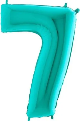 Zdjęcie produktu dla Balon Foliowy Cyfra 7 Tiffany, Miętowy - 102 cm Grabo