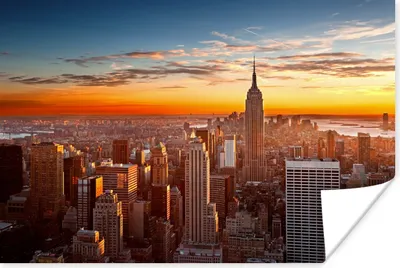 Produktbild von MuchoWow® Poster Skyline - New York - Sonne 120x80 cm - Bilder
