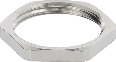 Productafbeelding van WISKA Contramoer EMV PG13,5x1,41 GEMV-13, zeshoekig, messing (CuZn), vernikkeld, kleur zilver - 1 stuk