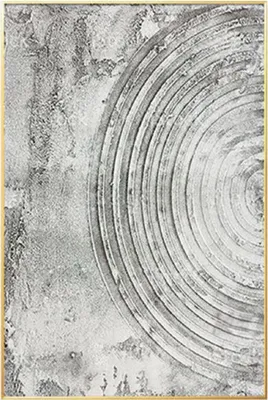 Produktbild von Casa Padrino Luxus Designer Ölgemälde Grau / Gold 80 x 9 x H. 120 cm - Handgemaltes Gemälde mit Metallrahmen - Luxus Wand Deko - Designer Wand Deko - Deko Accessoires - Luxus Qualität