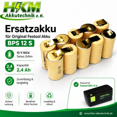 Produktbild von Ersatzakku Original Festool Akku BPS 12 s 12 V NiCd mit 2,4 Ah Sanyo