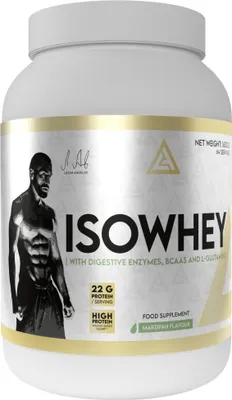 Zdjęcie produktu dla Lazar Angelov Nutrition | IsoWhey | Izolat białka serwatkowego z enzymami trawiennymi, BCAA i glutaminą Macaroon