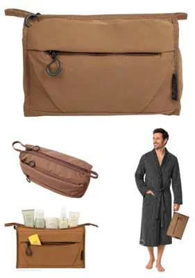 Produktbild von Kulturtasche Kosmetiktasche Kulturbeutel Herren Damen Washbag groß  Sauna Sport Toilet Bag Elephant Porto 3730 +b - Braun