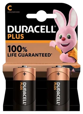 Productafbeelding van Duracell Plus Alkaline Baby C LR14, 1,5 V (verpakking met 2 stuks)