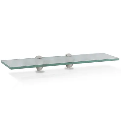 Immagine prodotto di Mensola in vetro Mensola in vetro ideale per il bagno, la doccia e la decorazione moderna con supporto in acciaio inox 8 mm 50x10 cm in vetro satinato