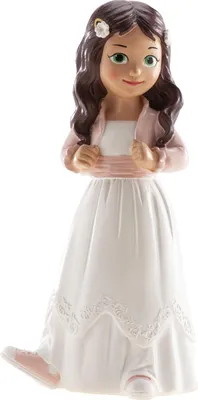 Produktbild von Tortenfigur, festlich gekleidete Dame, 16cm - Heilige Kommunion