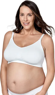 Produktbild von Medela Keep Cool Ultra Nahtloser Schwangerschafts- und Still-BH ohne Bügel – Mit 6 eingewebten atmungsaktiven Zonen – Soft-Touch-Gewebe Weiss M