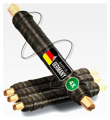 Produktbild von 4x Wickeldraht I geglüht I 0,65 mm I Basteldraht I Metalldraht I Blumendraht I Bindedraht I Biegedraht I Pflanzendraht I rostfrei I Dekoband I Dekodraht