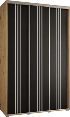 Produktbild von MEBLE KRYSPOL Davos 6 Schrank, drei Türen - 235,2x160x45 cm - Artisan Schwarz Silber
