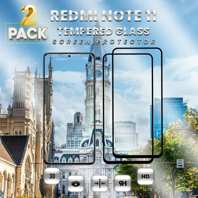 Obrázek produktu pro 2 balení Xiaomi Redmi Note 11 - Tvrzené sklo 9H - vysoce kvalitní 3D ochrana displeje