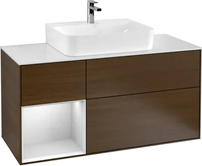 Produktbild von V&B Waschtischunterschrank Wandbeleuchtung Finion 120cm, Pl w m, Reg li wh. m Lac, wal ven