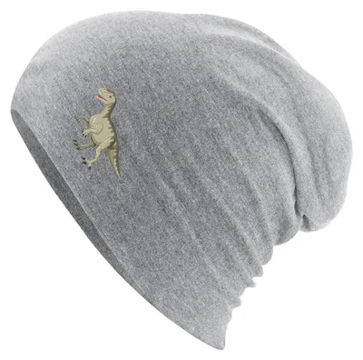 Produktbild von Huuraa Beanie Allosaurus Dinosaurier Heather Grey One Size Baumwolle und Elasthan Mütze Geschenkidee
