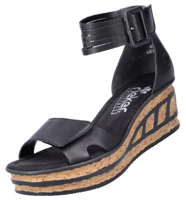 Immagine prodotto di Sandali con zeppa Rieker da donna, nero