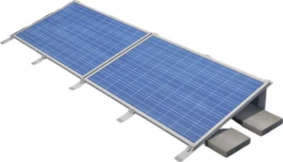 Produktbild von 0% MwSt. PV Photovoltaik Halterung Set für 2 Module Rahmen 30mm Flachdach Befestigung Aufstellungswinkel 30°