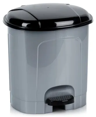 Imagen del producto de Cubo de basura con pedal - 5,5 litros - Plástico - Gris