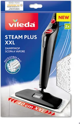 Produktbild von Vileda Steam XXL, Stoffauflagen, Weiß, Mikrofaser, 400 mm, 2 Stück(e)