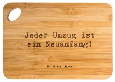 Produktbild von Mr. & Mrs. Panda Brett Spruch Umzug Neuanfang - Transparent - Geschenk, Frühstücksbrettchen, schneidbrett, vesperbrett, Mut, Stärke, Vertrauem, Frühstücksbrett, Holzbrett