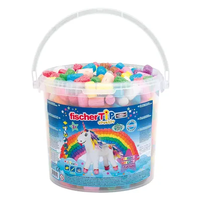 Zdjęcie produktu dla fischerTiP Unicorn 600, materiał kreatywny i rzemieślniczy bez kleju, jednorożec, zabawka dla dzieci, malowanie, wycinanie, prasowanie, kształtowanie, zabawka motoryczna, bioplastik, kolorowy, 540824