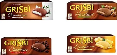 Produktbild von TESTPAKET Vicenzi Grisbi Zitrone-Haselnuss-Schokolade-Kokosnuss (4 x 150g)