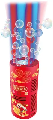 Produktbild von Seifenblasenmaschine Feuerwerk mit Licht und Sound inkl Aufkleber rot