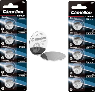Produktbild von 10x Knopfzelle Knopfbatterie Lithium CR1616 Camelion Blister Verpackung Batterie