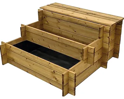 Obrázok produktu pre Vyvýšený záhon Asko Stairs 78x78x38 cm drevený 3-poschodový s kompostérom