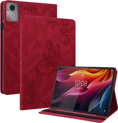 Produktbild von Lenovo Idea Tab 11 Hülle - Coverup Schmetterlinge Klapphülle - Rot