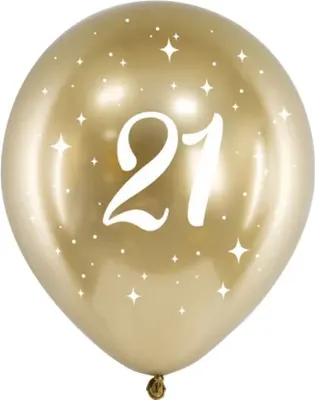 Produktbild von Luftballon Ø30cm "Happy Birthday" Gold | 6 Stk. #21