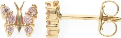 Produktbild von JuwelmaLux Schmetterling Ohrstecker Gold 585 mit Zirkonia Rosa JL10-06-0895