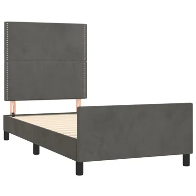 Produktbild von vidaXL Bettgestell ohne Matratze Dunkelgrau 90x200 cm Samt