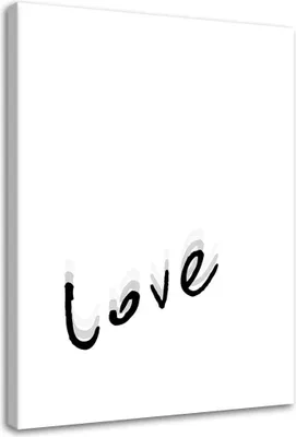 Produktbild von Leinwandbild liebe typografie 40x60 cm Feeby grau wandbild bereit zum aufhängen