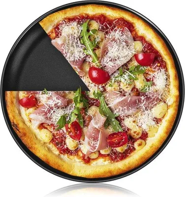 Imagen del producto de Molde para pizza redondo con revestimiento antiadherente - 23 cm - Utensilios de cocina, moldes para pizza, moldes para pasteles -