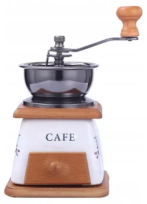 Produktbild von Retro-Handkaffeemühle aus Holz mit Keramikmechanismus