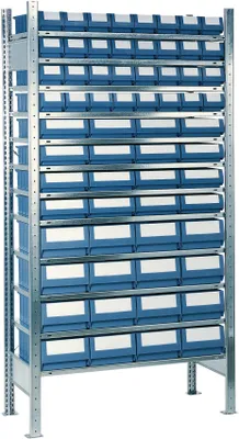 Produktbild von Steckregal H2000xB1000xT400mm Anbauregal 12 Stahlbden 32 x 4, 16 x 5, 16 x 6