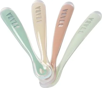 Produktbild von Babylöffel, 4er Set, 1. Alter, Silikon, Natural Set, Ergonomisch, Futterentdeckung
