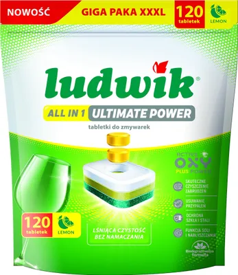 Zdjęcie produktu dla Ludwik tabletki do zmywarki cytrynowe ultraskoncentrowane 120 szt.
