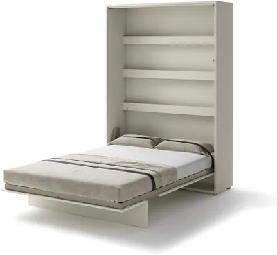 Produktbild von Bed Concept BC-01 Wandklappbett Vertikal Schrankbett ohne Matratze, 140x200 cm - Kaschmirfarbe