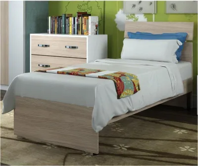 Immagine prodotto di Letto singolo in legno colore olmo