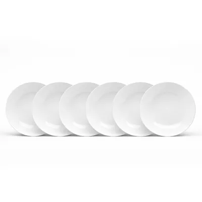 Produktbild von Speiseteller Malmö 27 cm weiß 6er-Set Steingut – Van Well – spülmaschinen- & mikrowellengeeignet