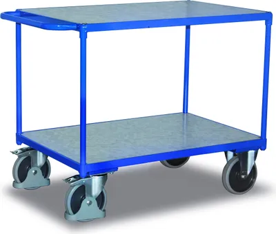 Produktbild von Variofit Schwerer Tischwagen mit 2 Zinkblechladeflächen, Ladefläche:1000x700 mm